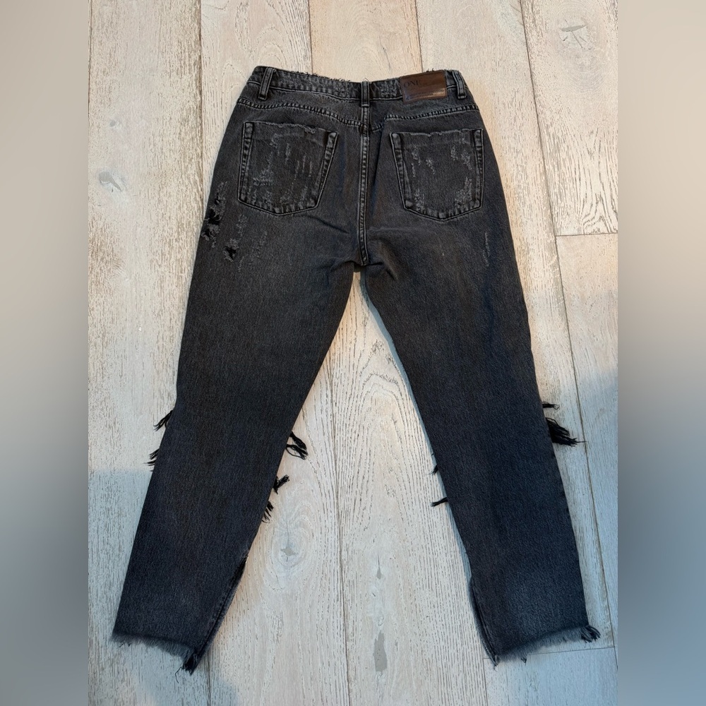 Excellent Condition One Teaspoon Freebird High Waist Skinny Black Jeans Size: 29 - Picture 12 of 14